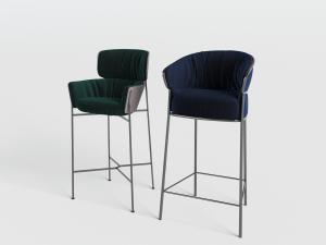 简欧金属细脚吧椅