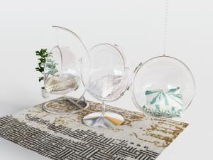 现代室内秋千、鸟巢吊椅、单人摇椅