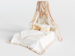 欧式带床幔的双人床