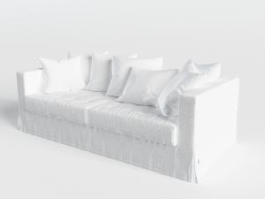 北欧白色布艺多人沙发3d模型 北欧白色布艺多人沙发