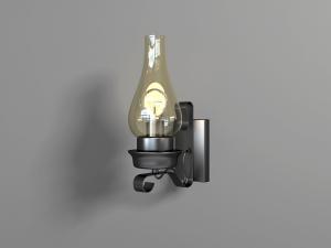 简欧复古黑色金属灯座的玻璃灯罩壁灯