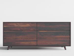 北欧深实木色带抽屉的玄关柜边柜3d模型 北欧深实木色带抽屉的玄关柜边柜