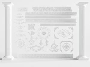 欧式罗马柱子、石膏角线和构件