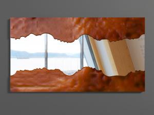 中式红木拼接镜面的墙饰挂件