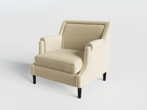 简欧黄色布艺单人沙发3d模型 简欧黄色布艺单人沙发