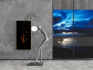 现代吹泡泡的女孩造型的落地灯