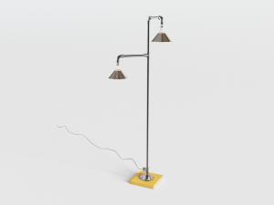 工业风管道灯柱双头落地灯