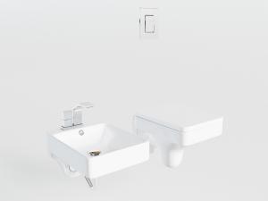 卫生间白色方形陶瓷洗手盆