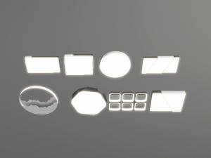 新中式多款吸顶灯组合3d模型 新中式多款吸顶灯组合