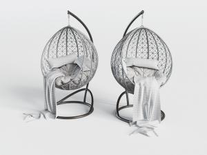 现代金属镂空半球形吊椅