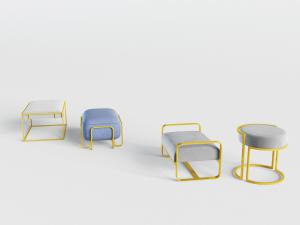 现代轻奢金属支撑坐凳