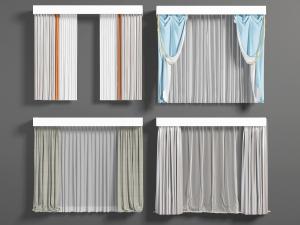 现代双扇窗帘窗纱