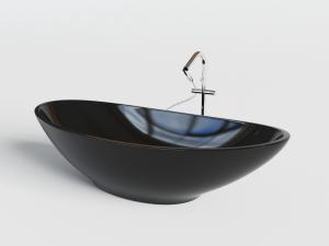 现代北欧黑色陶瓷浴盆