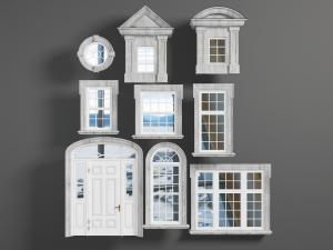 欧式石材拱形门框窗框的平开门窗