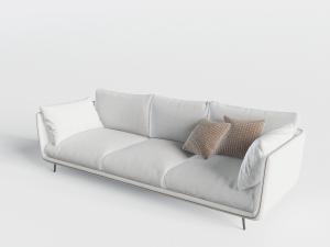 现代靠背坐垫一体的多人长沙发3d模型 现代靠背坐垫一体的多人长沙发