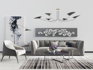 后现代沙发茶几组合3d模型 后现代沙发茶几组合