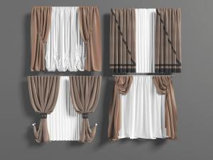 欧式咖啡色多款造型双扇窗帘