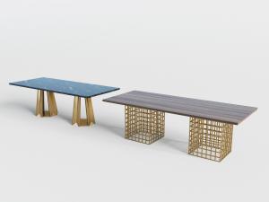 新中式方形木纹、大理石桌面茶几3d模型 新中式方形木纹、大理石桌面茶几