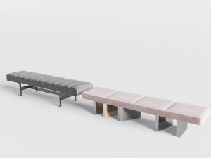 现代粉色、灰色坐凳