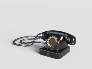现代黑色复古转盘话筒座机电话