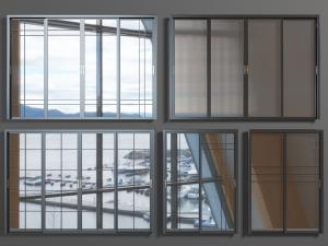 后现代黑色边框长虹玻璃推拉门