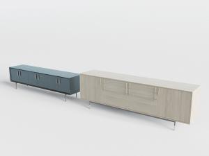 新中式蓝色、白色装饰柜电视柜