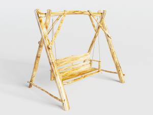 户外实木树架双人吊椅