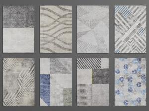 现代做旧花纹的地毯3d模型 现代做旧花纹的地毯