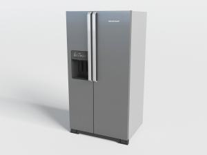 现代灰色不锈钢双开门家用电冰箱