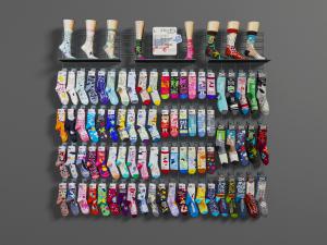 超市墙面袜子展示货架