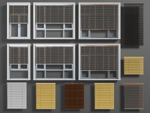 现代平开窗和百叶窗帘