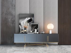 现代黑色双扇柜门的电视柜、玄关柜