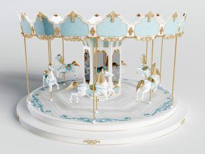 儿童娱乐场旋转木马设施3d模型 儿童娱乐场旋转木马设施