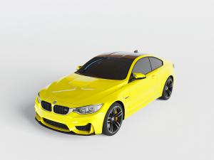 现代黄色宝马汽车3d模型 现代黄色宝马汽车