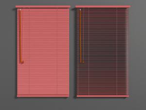 新中式红色百叶窗帘