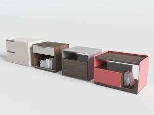 现代方形实木材质床头柜