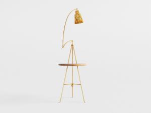 现代带茶几的落地灯