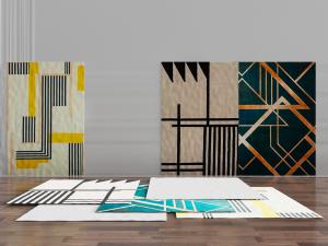 现代抽象几何图案的地毯3d模型 现代抽象几何图案的地毯