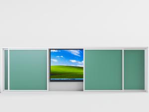 现代教室可推拉的多媒体黑板