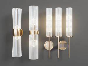 现代复古条纹玻璃壁灯