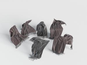 现代不同造型的沙发盖毯3d模型 现代不同造型的沙发盖毯