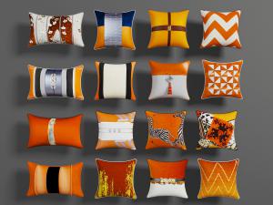 现代橙色系靠垫抱枕
