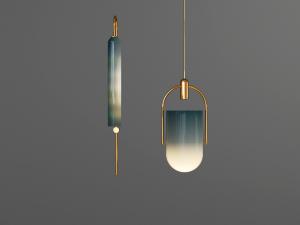 新中式彩色琉璃灯罩的壁灯