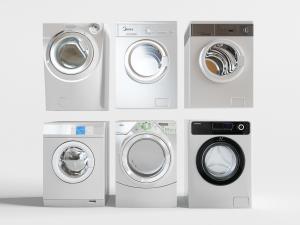 现代不锈钢外壳的滚筒洗衣机