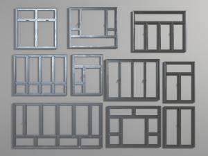 现代黑色边框的平开窗