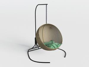 现代藤编半圆形吊椅