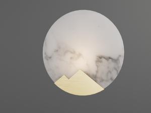 新中式大理石纹理圆形装饰壁灯