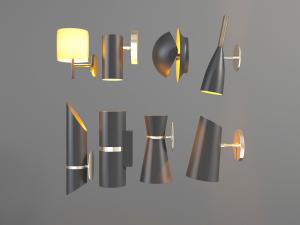 新中式现代黑色金属灯罩壁灯