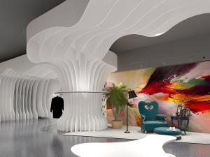 北欧流线型设计的精品服装店