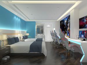 现代酒店电竞游戏客房